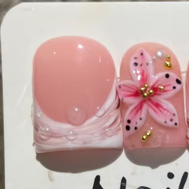 Nail Art Cat Eye Pink - Juego de 10 Uñas Postizas Cortas
