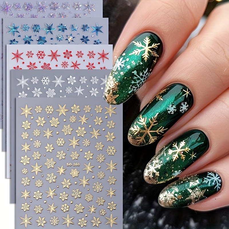 Nail Art Xmas Design - 5 pegatinas navideñas para uñas con