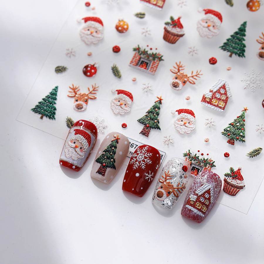 Nail Art Xmas Design - Lindas pegatinas para uñas de oso