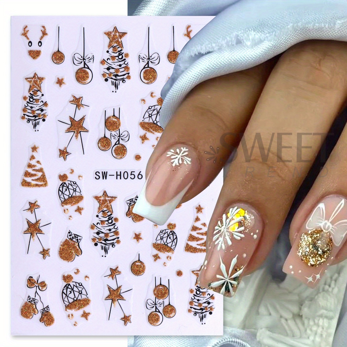 2 uds. Hermosas pegatinas navi - Nail Art Xmas Design reseña y precio