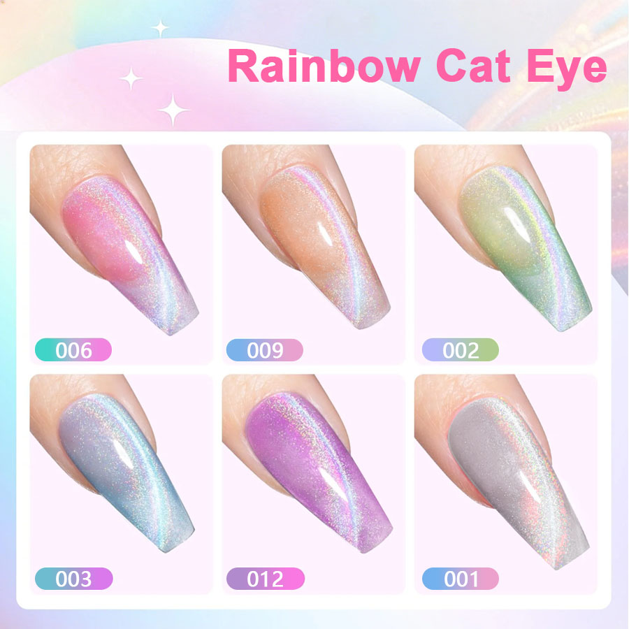 QAZIXU - Set de 1/6 Esmaltes d - Nail Art Cat Eye Pink reseña y precio