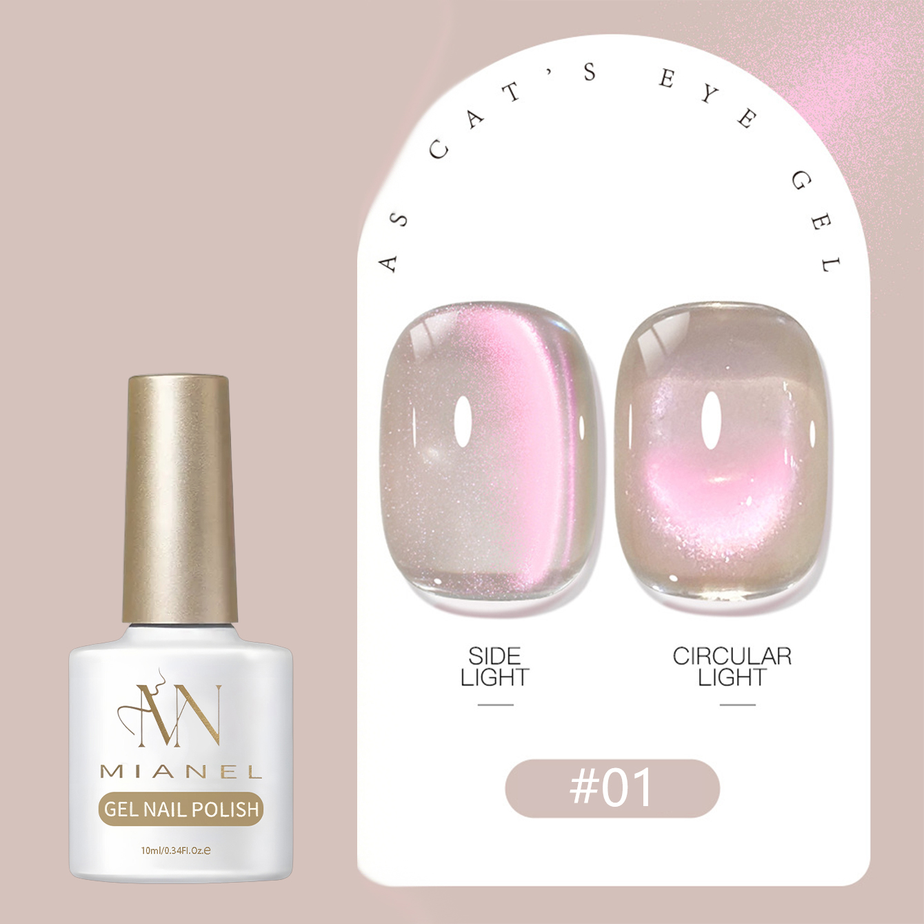 Esmalte de Uñas en Gel MIANEL  - Nail Art Cat Eye Pink reseña y precio