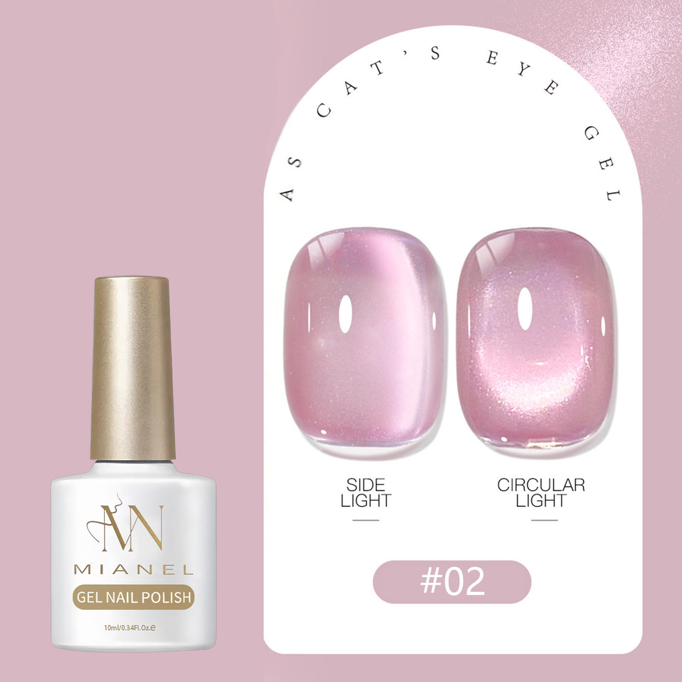 Esmalte de Uñas en Gel MIANEL  - Nail Art Cat Eye Pink reseña y precio