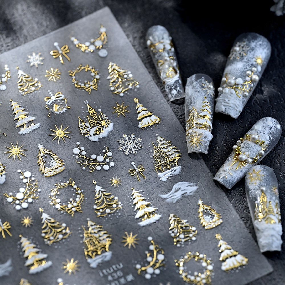 5D en relieve castillo de oro/ - Nail Art Xmas Design reseña y precio