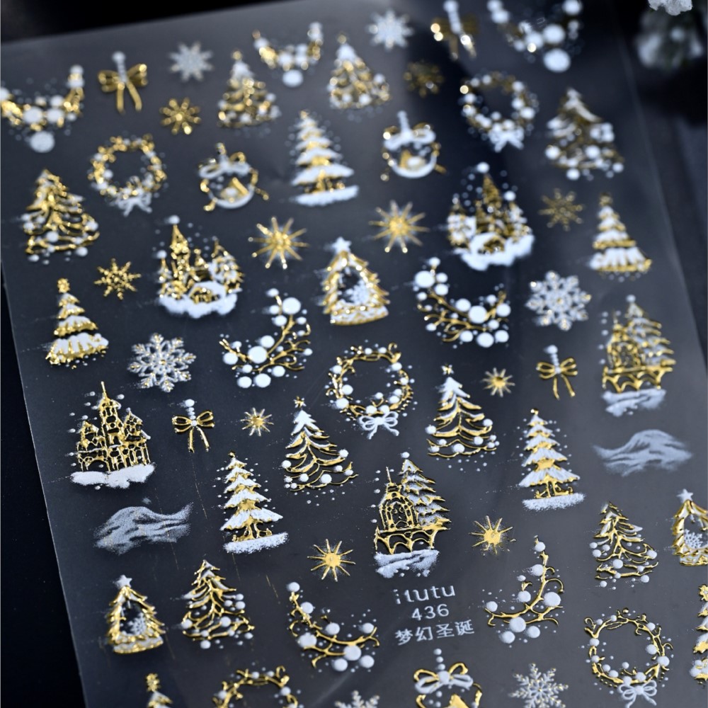 5D en relieve castillo de oro/ - Nail Art Xmas Design reseña y precio