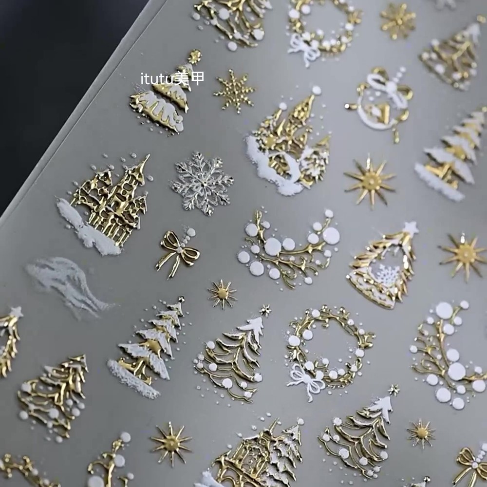 5D en relieve castillo de oro/ - Nail Art Xmas Design reseña y precio