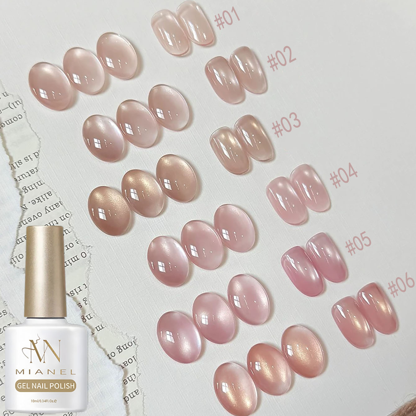 Esmalte de Uñas en Gel MIANEL  - Nail Art Cat Eye Pink reseña y precio