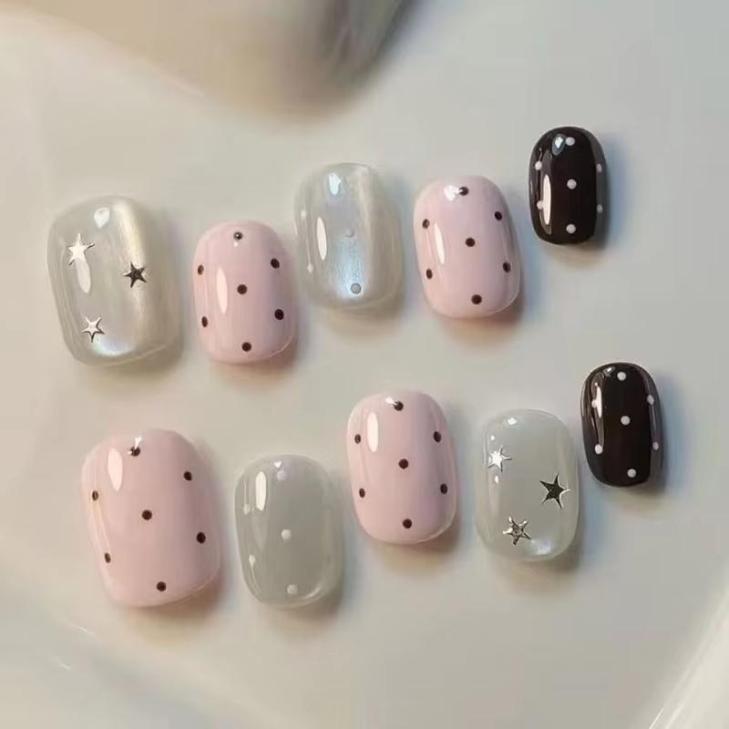 /Vly/10 Uñas Postizas de Gato  - Nail Art Cat Eye Pink reseña y precio