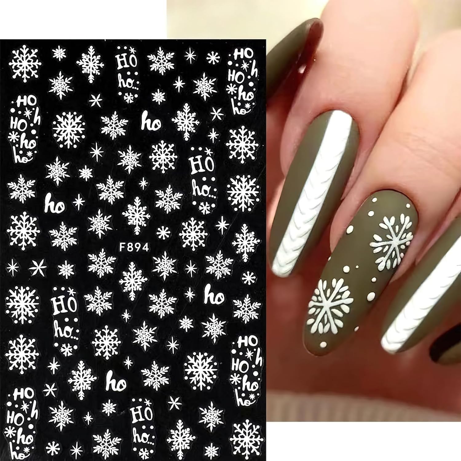 Calcomanías 3D de copos de nie - Nail Art Xmas Design reseña y precio